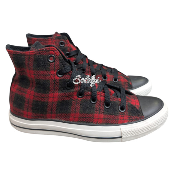Converse 2011 Chuck Taylor All Star Buffalo Tartan Plaid Red Black High Top 7.5 - Picture 5 of 10